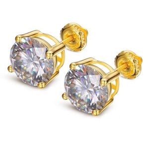 🔥Certified 8CT.Tw Lab Grown Moissanite  Round Earrings